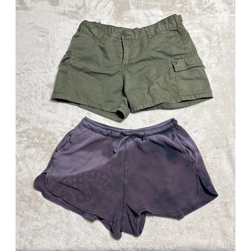 2 Pairs John Galt Brandy Melville Shorts One Size Purple Green